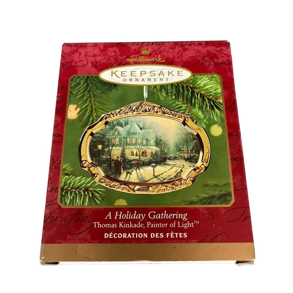 Thomas Kinkade A HOLIDAY GATHERING Hallmark Ornament Painter of Light 2000 Y2K